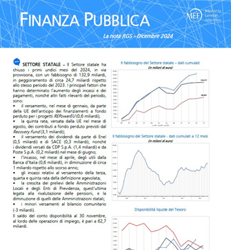 Apri il documento Nota RGS di finanza pubblica - File PDF, 322 KB - Nuova finestra